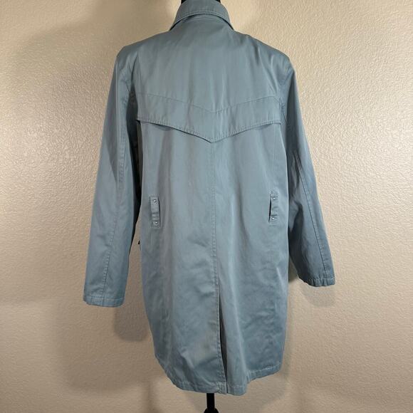 Fitz-Wright Vintage Belted Button Front Trench Coat Light Blue Women Size M - Picture 8 of 16